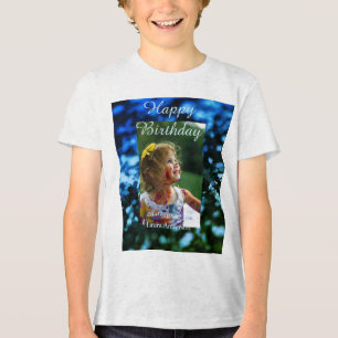 T-shirt En Tri-matière Parties scintillant bleu vert photo anniversaire d