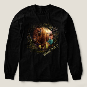 T-shirt En Tri-matière Passé Résonnant Garçon Fantaisiste et Bison