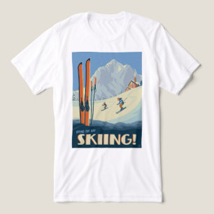 T-shirt En Tri-matière Passez la journée à skier Vintage