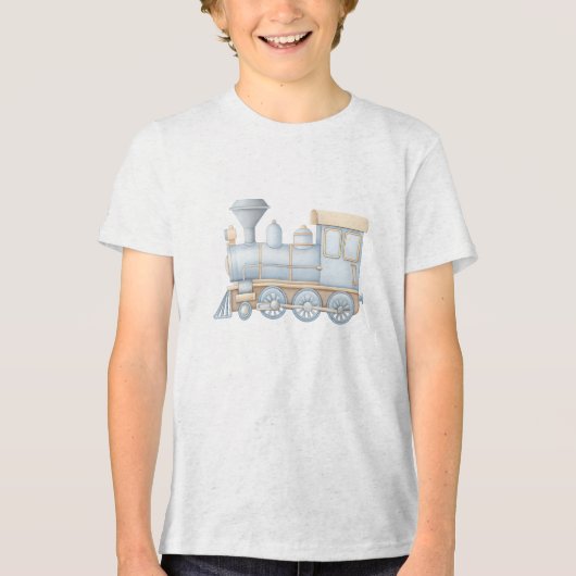 T-shirt En Tri-matière Pastel Classic Steam Train Engine Illustration (Recto)