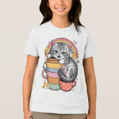 T-shirt En Tri-matière Pastel Paws & Rainbow Sips (Recto)