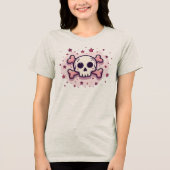 T-shirt En Tri-matière Pastel Pink Skull and Crossbones (Recto)