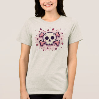 T-shirt En Tri-matière Pastel Pink Skull and Crossbones