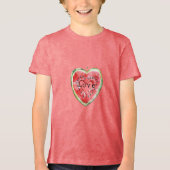 T-shirt En Tri-matière Pastèque à coeur rouge vert (Recto)