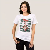 T-shirt En Tri-matière pastèque, fleurs et palestine libre Répéter (Recto plein)