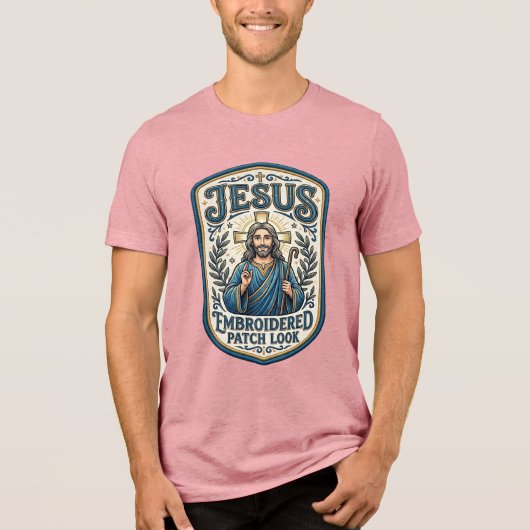 T-shirt En Tri-matière Patch brodé Jésus Regardez Patch brodé Jésus (Recto)