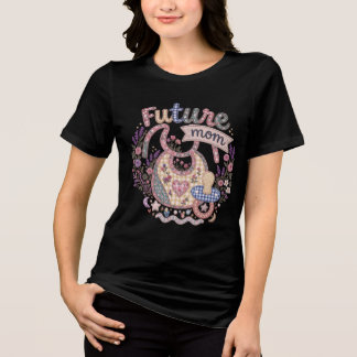 T-shirt En Tri-matière Patchwork de broderie florale graphique Future Mam