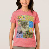 T-shirt En Tri-matière patchwork de Willow Glen et chat (Recto)