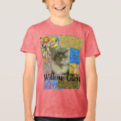 T-shirt En Tri-matière patchwork de Willow Glen et chat (Recto)