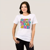 T-shirt En Tri-matière Patchwork Visage Joyeux Art Émoticône (Recto plein)