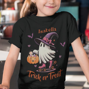 T-shirt En Tri-matière Patinage à rouleaux Halloween mignonne Ghost Trick