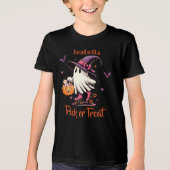T-shirt En Tri-matière Patinage à rouleaux Halloween mignonne Ghost Trick (Recto)