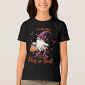 T-shirt En Tri-matière Patinage à rouleaux Halloween mignonne Ghost Trick (Recto)