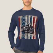 T-shirt En Tri-matière Patriotic Biker T-Shirt with Wood Grain Flag (Recto)