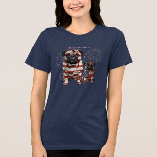 T-shirt En Tri-matière Patriotic Pug Art