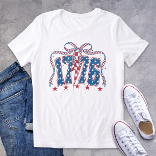 T-shirt En Tri-matière Patriotique 1776 Stars Stripes Coquette Bow