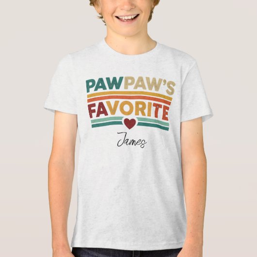 T-shirt En Tri-matière Pawpaw's Favorite Retro Simple Modern Script Name (Recto)