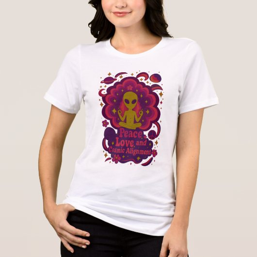 T-shirt En Tri-matière Peace Love and Cosmic Alignment – Cosmic Souls (Recto)