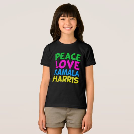 T-shirt En Tri-matière Peace Love Kamala Harris Cute Kids (Recto plein)