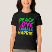 T-shirt En Tri-matière Peace Love Kamala Harris Cute Kids (Recto)