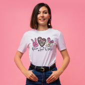 T-shirt En Tri-matière Peace Love Pâques mignonne Moderne Purple Girly