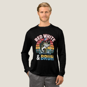 T-shirt En Tri-matière Pêche patriotique Rouge Blanc & Bruh