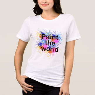 T-shirt En Tri-matière Peindre le monde - Colorful Peinture Splatter Typo