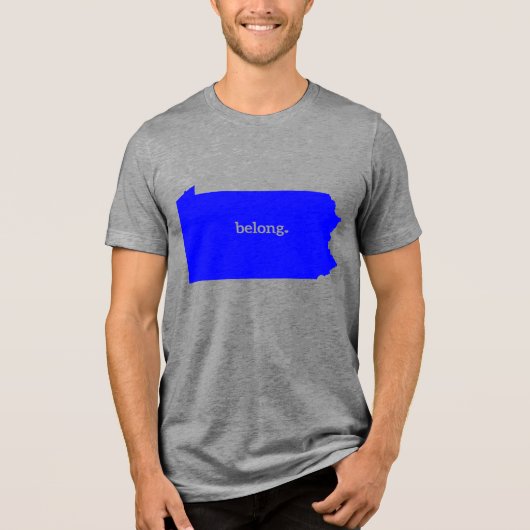 T-shirt En Tri-matière Pennsylvania Home Belong Map State Pride (Recto)
