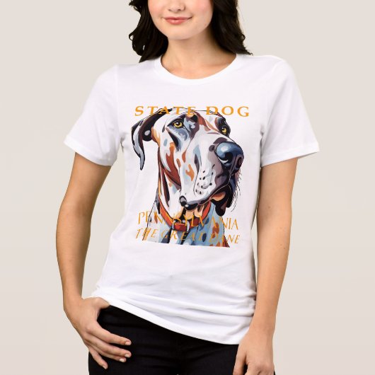 T-shirt En Tri-matière Pennsylvanie Territoire Chien Le Grand Danois (Recto)