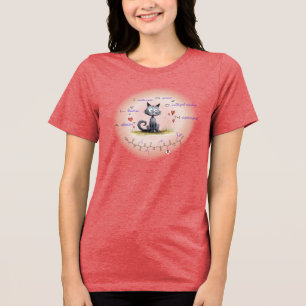 T-shirt En Tri-matière Peptide ALISON - chat avec texte personnalisé