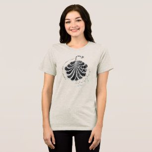 T-shirt En Tri-matière peptide EMMA, paon avec texte personnalisé, clair
