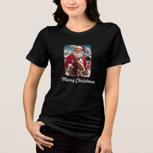 T-shirt En Tri-matière Père Noël des Montagnes Rocheuses et son cheval