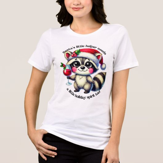 T-shirt En Tri-matière Père Noël petit aide dans un esprit festif (Recto)