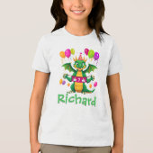 T-shirt En Tri-matière Personalized 7th Birthday Dragon with Name (Recto)