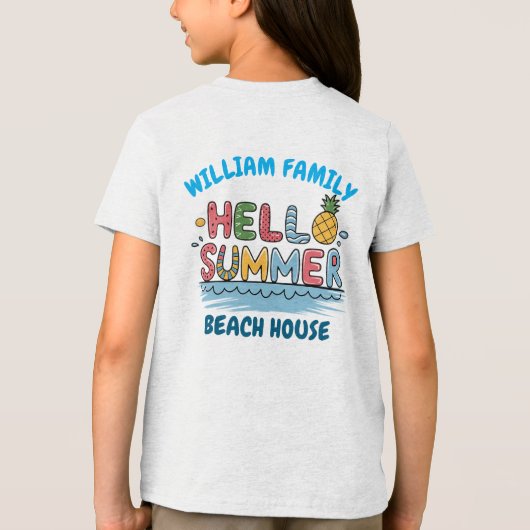 T-shirt En Tri-matière Personalized Hello Summer Family Matching Vacation (Verso)