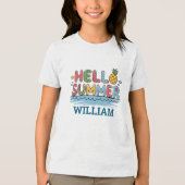 T-shirt En Tri-matière Personalized Hello Summer Family Matching Vacation (Recto)