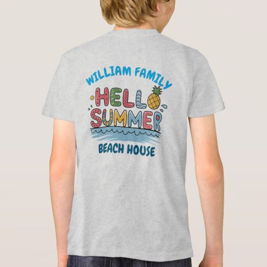 T-shirt En Tri-matière Personalized Hello Summer Family Matching Vacation (Verso)