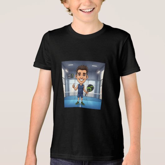 T-shirt En Tri-matière Personalized Paddle Player Cartoon Caricature (Recto)