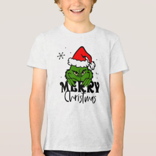T-shirt En Tri-matière Personnage de Noël Vert Grincheux avec un Chapeau