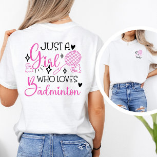 T-shirt En Tri-matière Personnalisé Juste Une Fille Qui Aime Badminton Ro