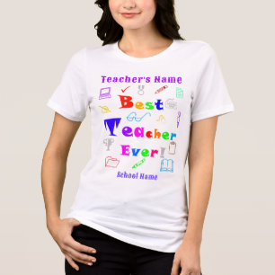 T-shirt En Tri-matière Personnalisé "Meilleur enseignant jamais, amusant