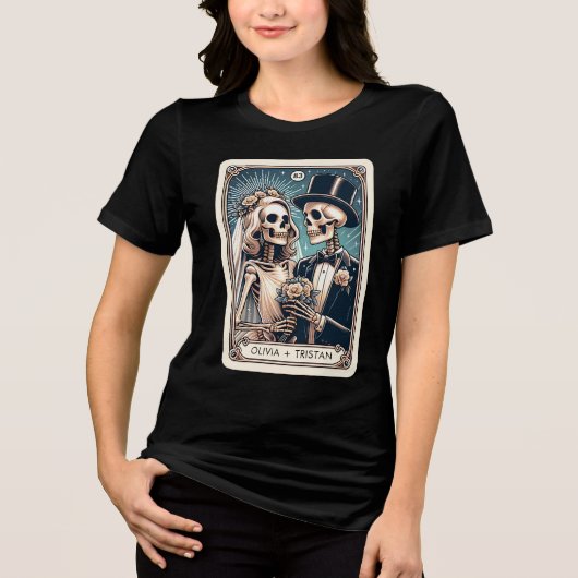 T-shirt En Tri-matière Personnaliser Tarot Thème Mariage Nouveaux mariés (Recto)