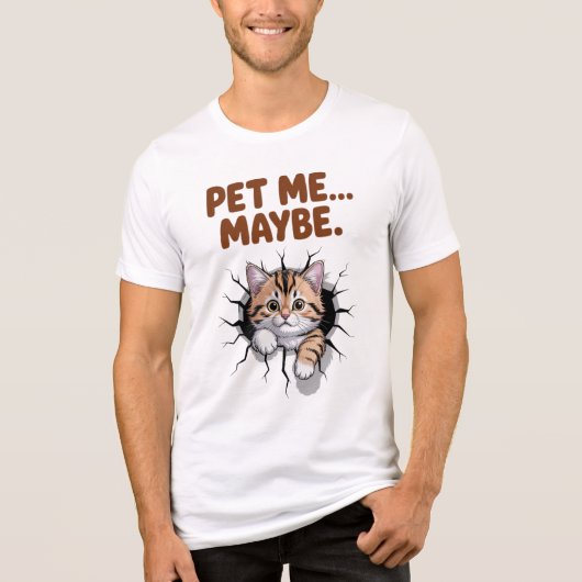 T-shirt En Tri-matière Pet Me Maybe Funny Cat  (Recto)