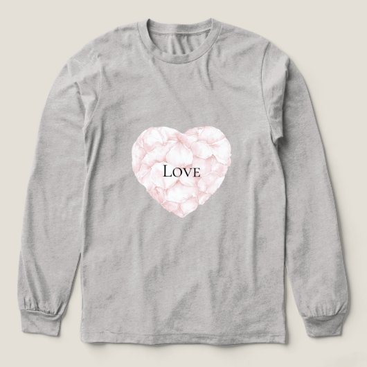 T-shirt En Tri-matière Pétales rose rose pâle Coeur (Motif devant)