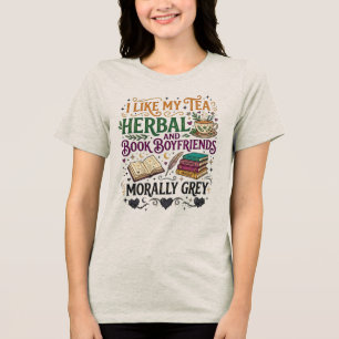 T-shirt En Tri-matière Petit ami du livre moralement gris Protège-thé aux