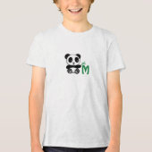 T-shirt En Tri-matière Petit panda mignon avec Monogramme à bâtonnet de b (Recto)