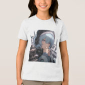 T-shirt En Tri-matière Petite fille avec casque (Recto)