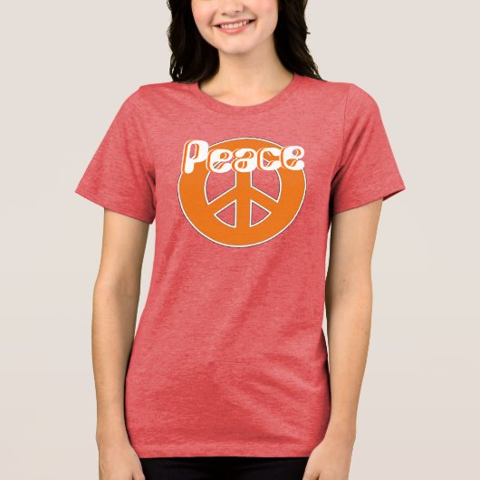 T-shirt En Tri-matière Phat Orange Aqua White Retro 60's Peace (Recto)