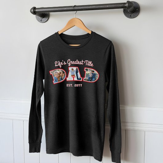 T-shirt En Tri-matière Photo Collage Bold Lettres Papa Fête des pères Cad