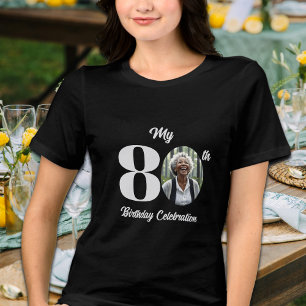 T-shirt En Tri-matière Photo d'anniversaire 80 ans gras